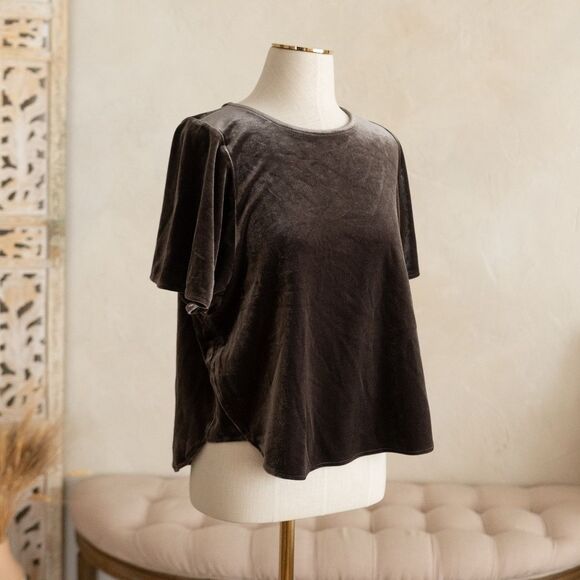 Madewell Tops - Women’s Madewell Short Sleeve Slate Velvet Top size S